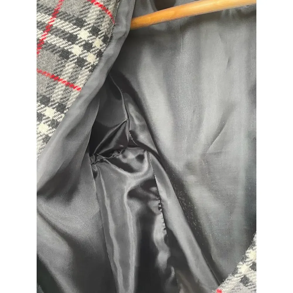 Bridgetown Collection Women's Wool Blend Plaid Full-Zip Jacket Blazer Size 6